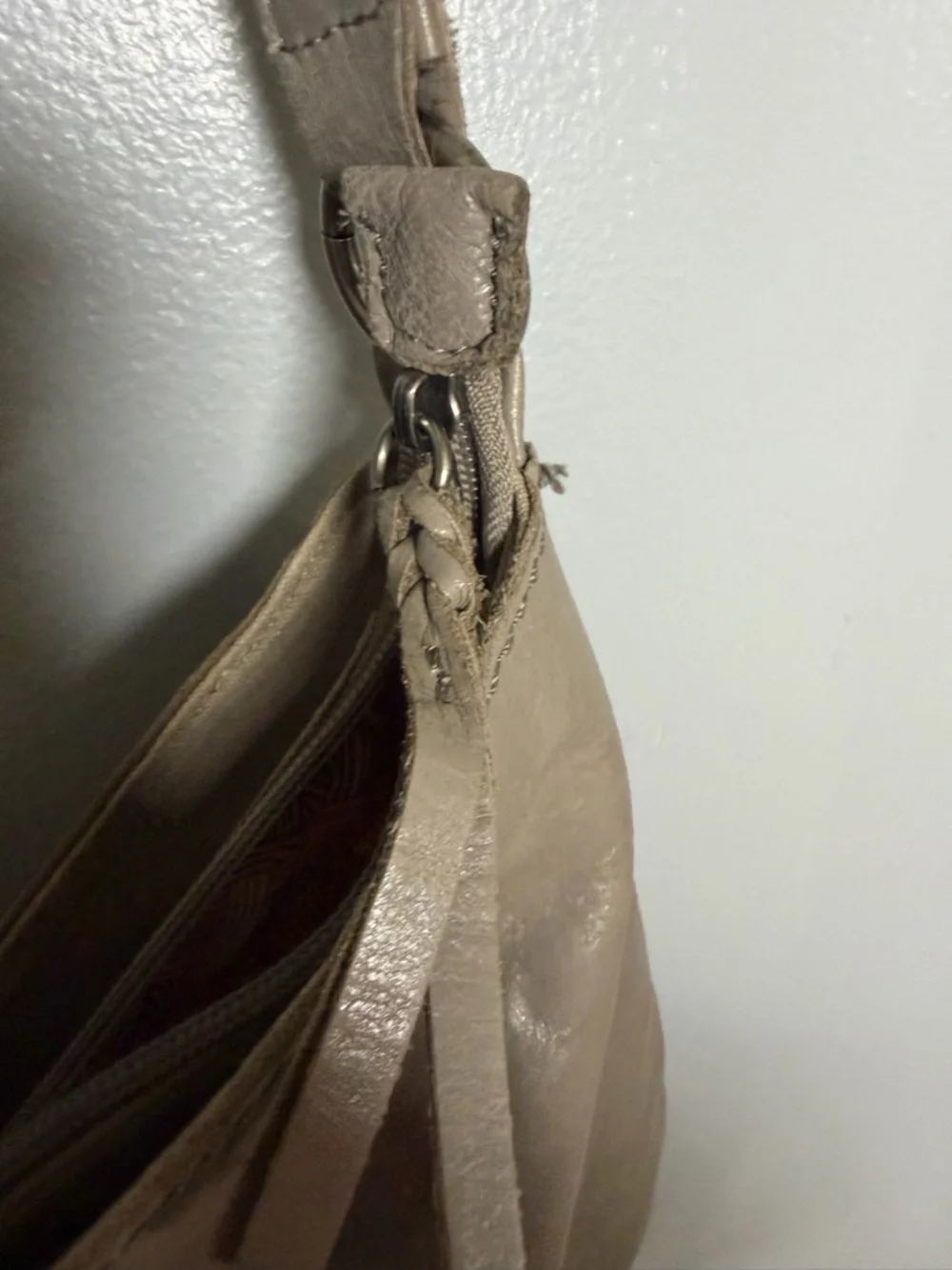 The Sak Grey Studded Leather Hobo Bag